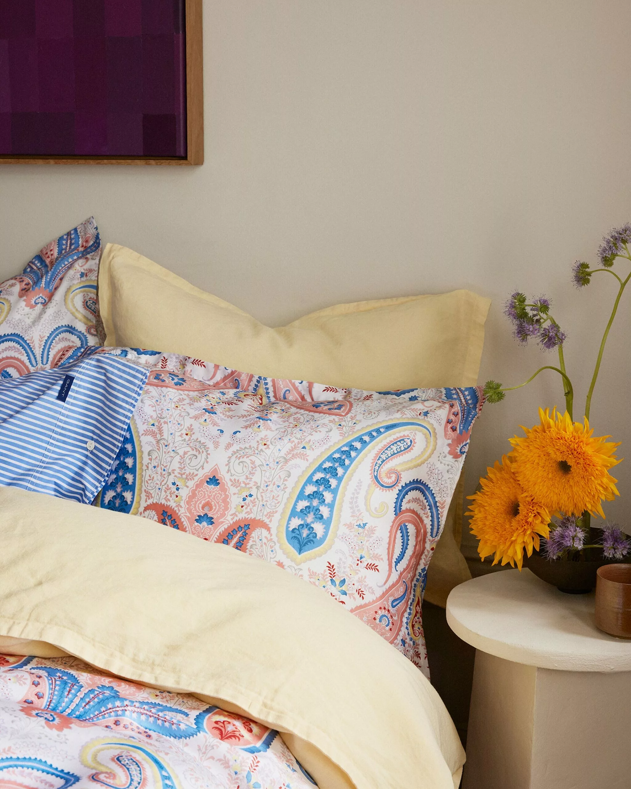 Gant Home Cotton Linen Pussilakana 220x220 Cm, Butter Yellow - Image 2