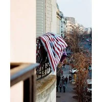 Hay Été Pussilakana Kaksinkertainen, 220x220 Cm, Viininpunainen/Sky Blue - Image 3