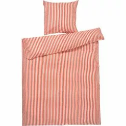 Juna Bæk & Bølge Lines Vuodevaatteet 140x200 Cm, Chili / Birch