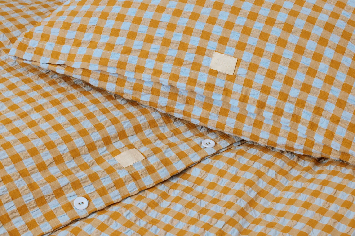 Juna Bæk&Bølge Vuodevaatteet 140x200 + 60x63 Cm, Hiekanväriset / Vaaleansiniset - Image 2