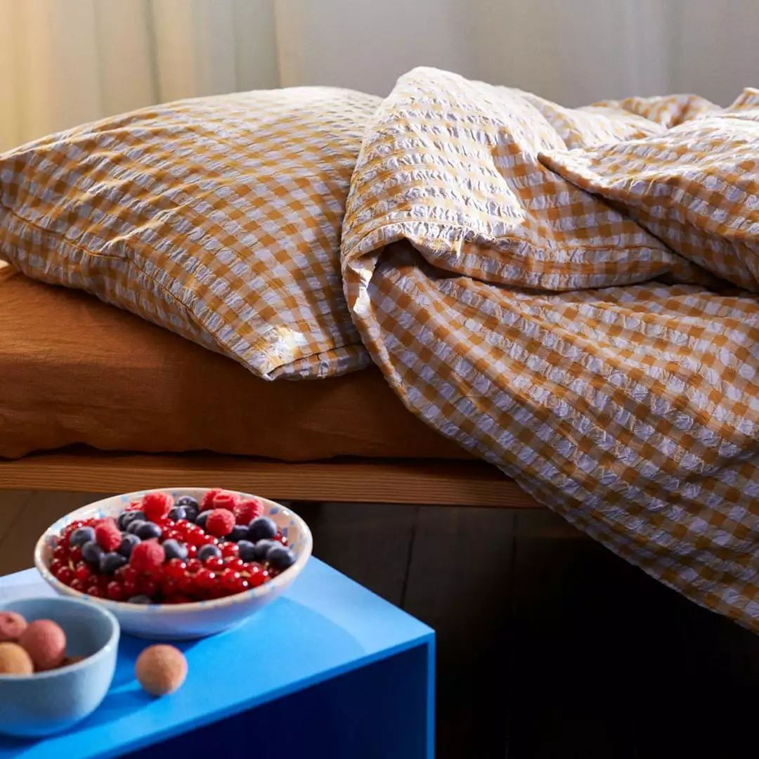 Juna Bæk&Bølge Vuodevaatteet 140x200 + 60x63 Cm, Hiekanväriset / Vaaleansiniset - Image 4