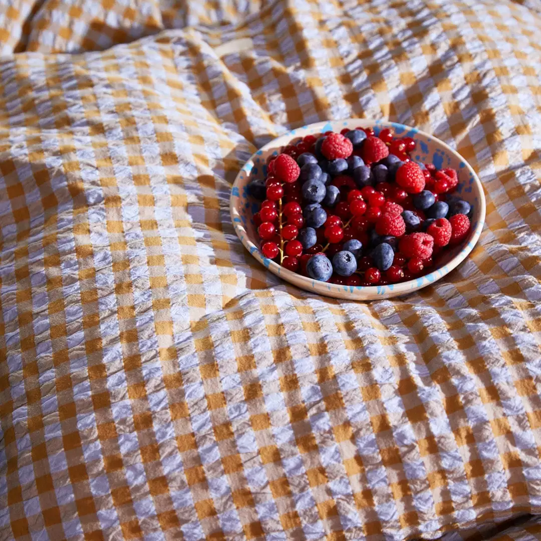 Juna Bæk&Bølge Vuodevaatteet 220x220 + 50x60 Cm, Hiekanväriset / Vaaleansiniset - Image 3