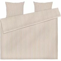 Juna Bæk & Bølge Lines Vuodevaatteet 220x220 Cm, Sand / Valkoinen