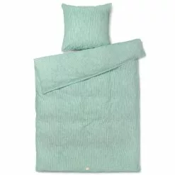 Juna Monochrome Lines Pussilakanasetti 140x200 + 60x63 Cm, Vihreä