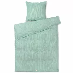 Juna Monochrome Lines Pussilakanasetti 140x220 + 60x63 Cm, Vihreä