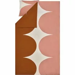 Marimekko Härkä Pussilakana Valkoinen / Ruskea / Rose, 150x210 Cm