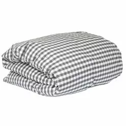 Mille Notti Casella Pussilakana 150x210 Cm, Ivory/Tummanharmaa