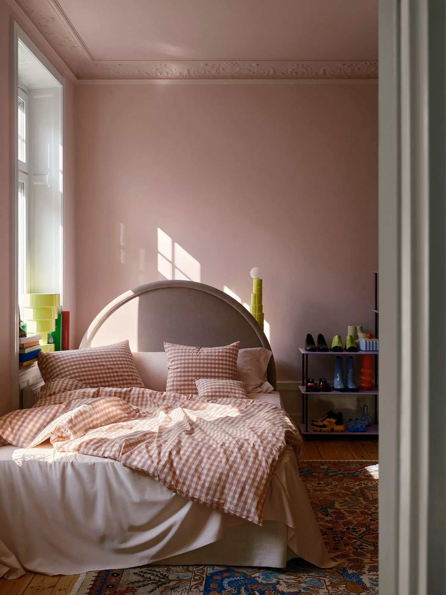 Mille Notti Casella Pussilakana 140x220 Cm, Pinkki/Ivory - Image 2